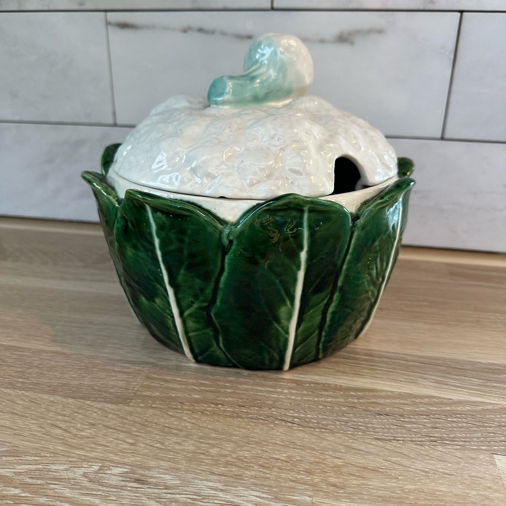 Portugal Ceramic Cabbage Cauliflower Tureen